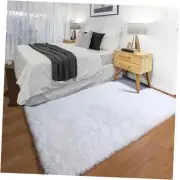 White Area Rugs for Bedroom Living Room, Washable 4x6 Fluffy Luxury Indoor