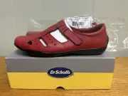 Dr Scholls Shoes Womens 8W Closed Toe Fisherman Red Leather Hook and Loop Flat