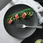 牛排餐盤黑色磨砂西餐盤家用陶瓷盤子日式餐盤高級感餐具 夢露日記