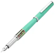 Speed Master Fountain Pen, Medium Nib, Matte Aqua Green with Tahitian Black M...
