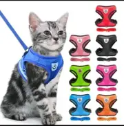 Cat or Dog Harness and Leash Set for Walking Adjustable Soft Vest Sz m-l-xl