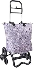 Foldable Shopping Cart for Groceries, Foldable Grocery Cart with Waterproof Removable Bag & Telescoping Handle for Moving, Camping(D)