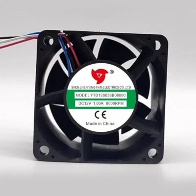 1 PCS YINGTAIN Fan YTD126038B08000 DC12V 1A 6038 6CM 4 wire cooling fan