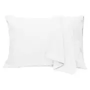 LINENOVA 2PCS Hotel Quality Premium Mircrofiber Pillowcases - Queen , White