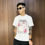 美國百分百【全新真品】GUESS T恤 短袖 圓領 上衣 玫瑰 T-SHIRT LOGO 短T 白色 CK16