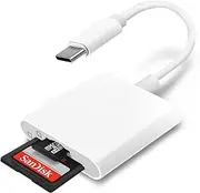 USB C SD Card Reader GOVMEIE SD Card Adapter with Dual Slots for iPhone 15 16 Pro iPad Mac MacBook Laptop Android, USB-C/TypeC High-Speed Trail Camera Viewer Memory Card Reader, Plug and Play