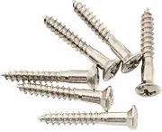 Musiclily Ultra 3.5x25mm Stainless Steel Countersunk Mounting Screws for Electric Guitar Bass Bridge or Strap Button, Nickel (Set of 6)