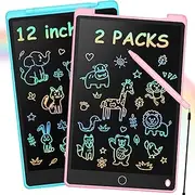 Toys for Girls Boys, 2 Packs 12 Inch LCD Writing Tablet, Drawing Pad, Doodle Glow Board, Kids Travel Activities Toys, Toddler Kid Game, Birthday Gifts for 2+ Year Old