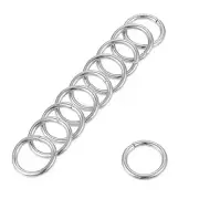 10mm Metal O Rings Non-Welded for Straps Bags Belts DIY Silver Tone 30pcs