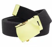 Build A Belt Kid's Classic Gold Slider 1.25" Wide Buckle with Canvas Web Belt