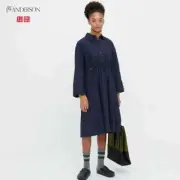 Uniqlo + JW Anderson collaboration cotton gathered dress long sleeve S