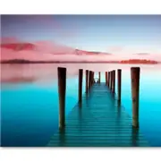 Pier Is a Landing Stage on The Banks Print 100% Australian Made 120 x 90cm (Stretched)
