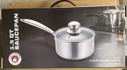 Chef's Counter: 1.5 Quart Non-Stick Aluminum Saucepan with Glass Lid Aluminum