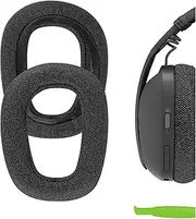 Geekria Comfort Mesh Fabric Replacement Ear Pads for Logitech Zone Vibe 100 Headphones Ear Cushions, Repair Parts (Black)