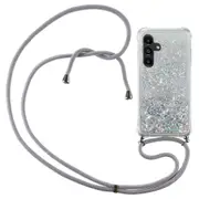 For Samsung Galaxy A34 5G Case Quicksand Glitter Soft TPU Smart Phone Cover with Adjustable Lanyard