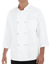 3 LG NEW Red Kap Chef Designs 3/4 Sleev Button Chef Coat Thermo Pocket 0402