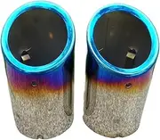 Compatible For Volkswagen Jetta MK6 1.4T Golf 6 Golf 7 MK7 1.4T Car Exhaust Tip Muffler tip Cover Stainless Steel Auto Parts Decoration(Blue 1Pair)