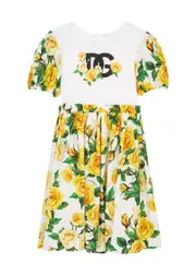 Dolce & Gabbana Kids Logo Floral-print Cotton Dress (8-13 Years) - White - 12YR (12 Years) 12YR (12 years)