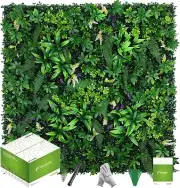 Artificial Grass Wall Panels 20"x20", Hedge Green Wall Decor Backdrop, UV-