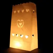50 LED Battery Candle + 50 White Candle Bag Lantern Wedding Path Door Decoration