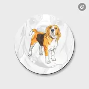 Beagle Breed Dog Animal | 4'' X 4'' Round Decorative Magnet