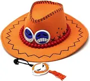 Portgas D Ace Cowboy Hat Costume Hats White Weard Pirates Regiment Ace Cosplay Fashion