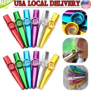12 Pcs Metal Kazoo Instrument Mouth Flute Musical Toys Gift for Kids Adult W9G6