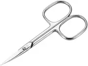 LIVINGO Premium Manicure Nail Scissors, Multi-purpose Stainless Steel Cuticle Beauty Grooming Kit for Eyebrow, Eyelash, Dry Skin Curved Blade 3.5 inch
