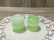Tupperware Smidgets Green & Clear Seals Mini 1 oz Containers Set of 4 NEW