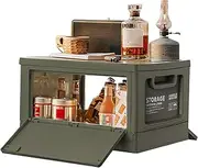 Camping Storage Organizer - Large Capacity Storage Bins with Lids Stackable Storage Bins - Compact Storage Bin with Doors Weather-Proof Storage Container for Camping Travel