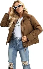 [Generic] Women Down Cotton-Padded Jacket Stand-Up Collar Parkas Thicken Loose Coats