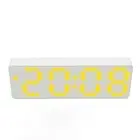 Digital Alarm Clock Adjustable Brightness Bright Yellow Number Desktop LCD