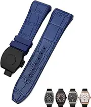 [VEVEL] For Franck Muller Watch Band 28mm Cowhide Silicone Watch Strap Nylon Rubber Folding Buckle Watch Bands For Men Bracelet