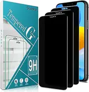 Slanku [3 Pack] Privacy Screen Protector For iPhone 11 Pro Max/iPhone XS Max Tempered Glass, Anti-Spy, 9H Hardness, Case Friendly, Bubble Free, Anti Scratch