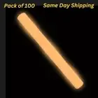 100 Orange LED Foam Stick Wands, Batons, Light Up LED 3 Mod Flashing Glow