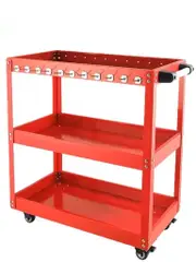 3-Tier Steel Tool Trolley Cart Workshop on Wheels Trolly Work Mechanic