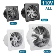 4/6/8/10In Exhaust Fan Ventilation Extractor Fan 110V Wall-Mounted Square Blower