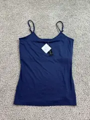 White House Black Market WHBM Scoop Neck Cami Womens Medium Blue Tank Top