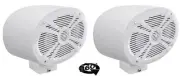 (2) Rockville 6x9" 1000w 360° Swivel White Aluminum Surface Mount Boat Speakers