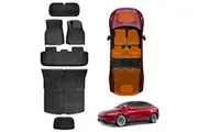 Floor Mats Boot Liners Set for Tesla Model Y Juniper 2025-Onwards All Weather Front Toolbox Cargo Car Trunk Cover Luggage Tray