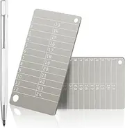 Hotop 2 Pcs Crypto Wallets and 1 Pcs Metal Plate Marking Pen, Cryptocurrency Wallets for Hardware Cold Backups Seed Storage for Bitcoin Compatible with Bip39 Hardware(Metallic)