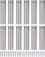 Respicefinem 12 Piece Set of Stainless Steel Standoff Screws 19x80mm Ideal for Hanging Acrylic Picture Frame Advertising Screws Mounting Hardware for Homes Offices Restaurants