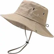 [BIVBWQU] Boonie Hat, Wide Brim Sun Hats, Outdoor Bucket Hat, Foldable Safari Hat with Drawstring, Sun Hat for Camping, Fishing