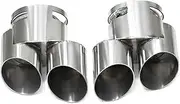 1 Pair Quad Exhaust Compatible For BMW X5 G05 X6 G06 X7 G07 2020-2024 Muffler Upgrade High-end Stainless Steel Tailtip Exhaust System(Silver)