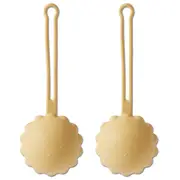 2x Nordic Kids Baby Henny Silicone Holder Strap For Dummy/Pacifier/Soother Lemon