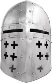 Templar Brass Crusader Helmet Knights Helmet | Wearable for Adult | Medieval