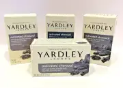 Yardley London Lot of 4 Bars Activated Charcoal Moisturizing Bath Soap 4.25oz