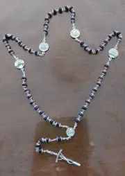 Rosary Beads Purple /Silver 48cm Length