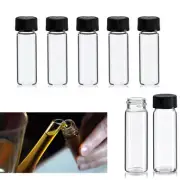 100 Mini Clear Glass Vial Bottles Cap Lab Vials 1 3/4 1/8 Oz Tubes