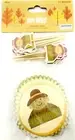 Harvest Scarecrow Cupcake Cups & Matching Picks,Scarecrow,Plaid,48ct.RegSz.